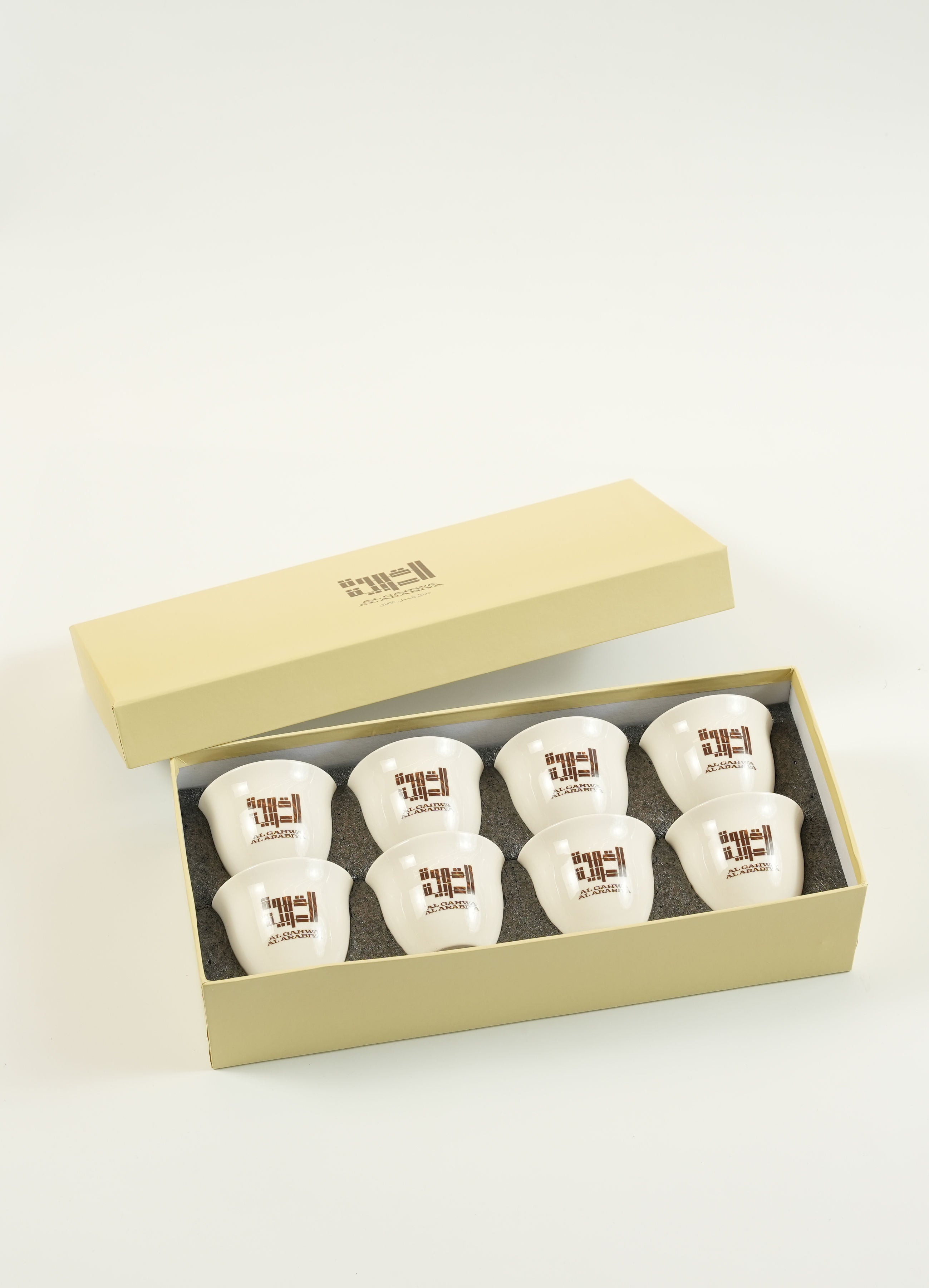 Arabic coffee cups with logo - complete set (8 pieces)